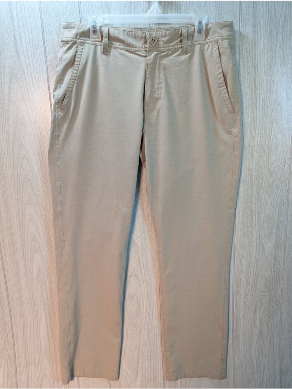 Huk Pants Mens 34x29 Khaki Performance Fishing Stretch Chino Cotton Casual Flex